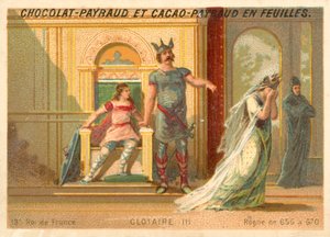 Chlothar III., franský král Neustrije a Burgundska (chromolitho) od French School