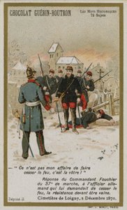 Obchodní karta Chocolat Guerin-Boutron, série Historic Words (chromolitho) od French School