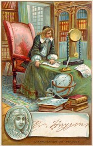 Christiaan Huygens , holandský matematik a vědec (chromolitho) od French School