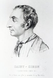 Claude Henri de Rouvroy, hrabě ze Saint-Simon, rytý Perrot (19. století) od French School