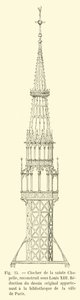 Zvonice Sainte Chapelle, přestavěná za Ludvíka XIII., Redukce původní kresby patřící knihovně města Paříže od French School