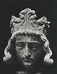 Clovis II (asi 634-657), merovejský franský král Neustrije a Burgundska (639-657), z opatství Saint-Denis, originál 13. století (sádrový odlitek) od French School