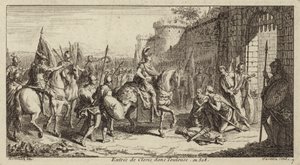 Clovis I., král Franků, vstupuje do Toulouse po porážce Vizigótů, 508 od French School