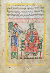 Treska. Guelf. 1 Gud. lat. (9r), Madonna s dítětem, z Liber Floridus od Lamberta de Saint-Omer c.1120 od French School
