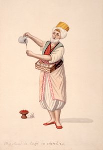 Prodavač kávy, osmanské období, třetí čtvrtina 18. století (čb na papíře) od French School