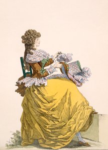 Colinette, deska č.315 z Galeries des Modes et Costumes Francais, c.1778-87 99:oděvy; tradiční oděv; tradiční kroj; móda; ilustrace; c18.; módní; clo od French School