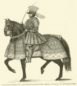 Začátek šestnáctého století, Ludvík XII. vstoupil do Janova (rytina) od French School