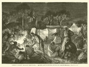 Jak se Stanley znovu připojil k Emin-Pasha (rytina) od French School
