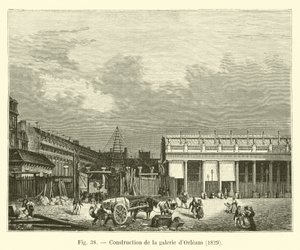 Stavba galerie Orleans, 1829 od French School