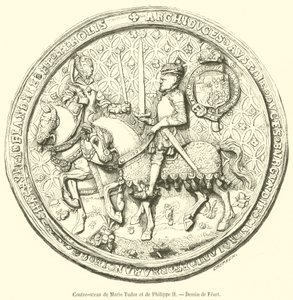 Protipečeť Marie Tudorové a Filipa II. (rytina) od French School