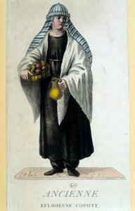 Koptská jeptiška v Egyptě v 18. století od French School