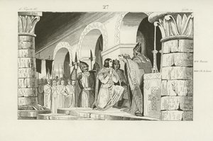 Korunovace Ludvíka III. a Carlomana jako králů Západní Francie, 879 od French School