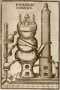 Kosmická trouba, z knihy La Theotechnie Ergocosmique od Annibala Barleta (1653), ilustrovaná v dějinách magie vydané koncem 19. století. od French School
