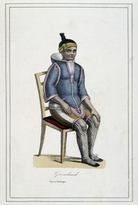 Costume du Greenland – v „Album cest, národy země““ od Abbé Paula Jouhanneauda, ​​Librairie des Bons Livres, Limoges od French School