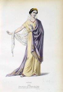 Kostým pro postavu Phedre ve stejnojmenném díle Jeana Racina (1639-1699) Paříž 19. století, francouzská komedie od French School