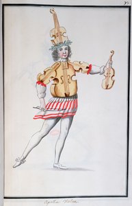 Kostým Apollo-Violin pro Ballet de la Nuit od Jean-Baptiste Lully (1632-87) tančil Ludvík XIV, 23. února 1653 (wc na papíře) od French School