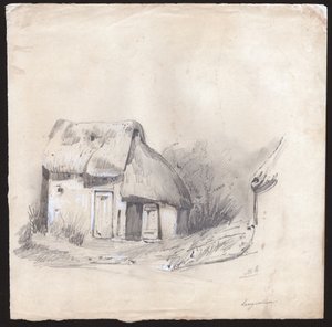 Chata ve Francii. (Kresba, cca 1830) od French School