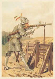Coulevrinier v 15. století (Válečný muž, pěšky nebo na koni, zbraň hada v ruce) od French School