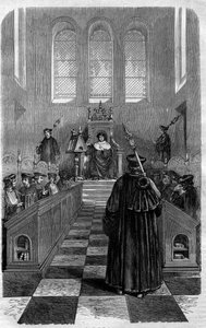 Narbonský koncil (1054): jeden z koncilů, který nastolil Boží mír. Rytina v „Historie papežů-králů-královen a císařů v průběhu staletí““ od Maurice Lachatre od French School