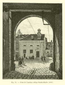 Nádvoří bývalé vysoké školy Sainte-Barbe, 1830 od French School