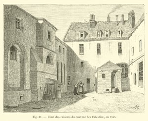 Kuchyňský dvůr kláštera Celestins, v roce 1845 od French School