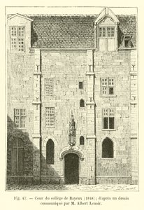 nádvoří koleje Bayeux, 1848; z kresby sdělené M. Albertem Lenoirem od French School
