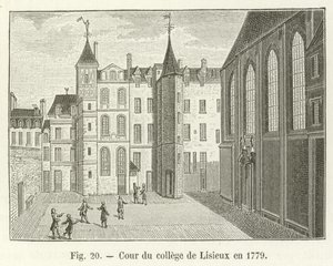 Nádvoří koleje v Lisieux v roce 1779 od French School