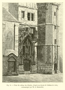 Nádvoří koleje Cholets, po kresbě Gobelínem z roku 1818, sdělené M A Bonnardotem od French School