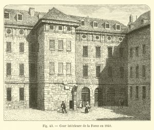 Vnitřní nádvoří La Force v roce 1840