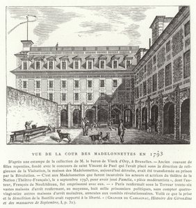Nádvoří kláštera Madelonnettes, Paříž, 1793 od French School