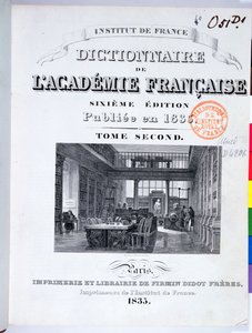 Obálka Slovníku Francouzské akademie, 1835 od French School