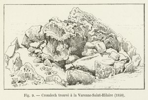 Cromlech nalezený ve Varenne-Saint-Hilaire, 1858 od French School