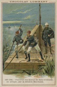 Přechod přes močály Bahr-el-Ghazal v Africe od French School