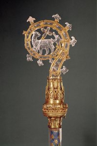 Crozier abatyše z Lys, 13.–15. století (zlato a křišťál)