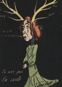 Plačící žena s parohy (barva litho) od French School