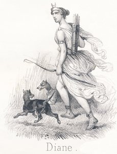 D Diana: Dvojče Apolla V nebi to byla Phebe nebo Moon, která měla za úkol osvětlit zemi V pekle byla Hekaté a předsedala soudům duší Na Zemi byla Dianou, bohyní lovu od French School