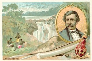 David Livingstone , skotský misionář a průzkumník (chromolitho) od French School