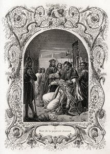 Smrt papežky Jany (pontifikát v letech 855 až 858). Rytina k ilustraci Histoire des popes od Maurice Lachatreho (1814-1900), librairie du progres, Paříž. od French School