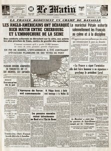 Vylodění v Normandii červen 1944 – vylodění v Normandii 6. června 1944 (den D) – ráno, čtvrtek 7. června 1944, odjeli Angloameričané včera ráno mezi Cherbourg a ústí Seiny od French School
