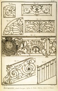 Dekorativní kování, z Diderotovy encyklopedie, hospoda. 1771 od French School