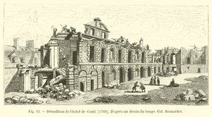 Demolice Hôtel de Conti, 1769, podle dobové kresby plukovník Bonnardot od French School