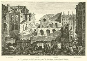 Demolice Chatelet, rok 10, 1802; po akvatintě od lepoque, sbírka Bonnardot od French School