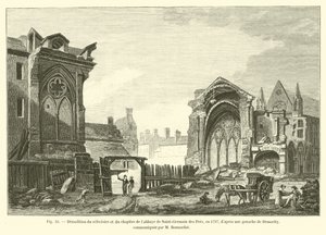 Demolice refektáře a kapituly opatství Saint-Germain des Pres, v roce 1797, po kvaši od Demachy, sdělil M. Bonnardot od French School