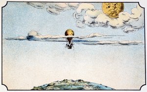 Odlet na Měsíc v balónu - v "" Voyage dans la lune"" od A. z Ville-d