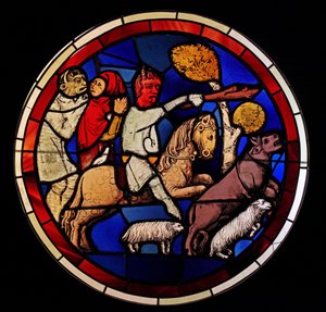 Zobrazující Joba, jak ztrácí své stádo, ex Ste Chapelle, Bay D od French School