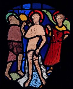 Zobrazující křest v řece Jordán, ex Ste Chapelle od French School