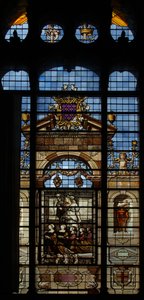 Zobrazující severní okno v kapli na zámku Chantilly od French School