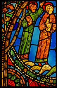 Zobrazující dva mnichy při nanebevzetí svatého Benedikta; bývalý St Denis od French School