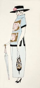 Design for a Day Dress, cca 1919 (pochoir print) od French School