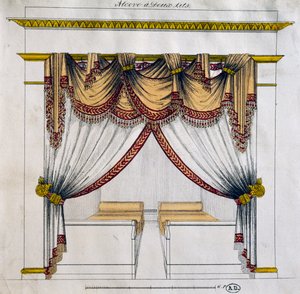 Návrh výklenku se dvěma lůžky (období prvního císařství), ilustrace, Francie od French School